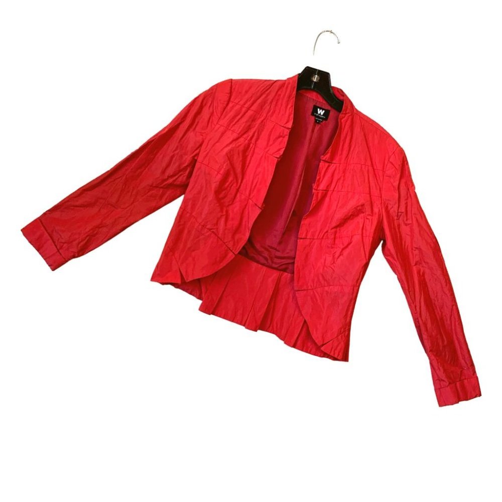 Shiny Shimmery Red Open Jacket - W by Worth Size 8